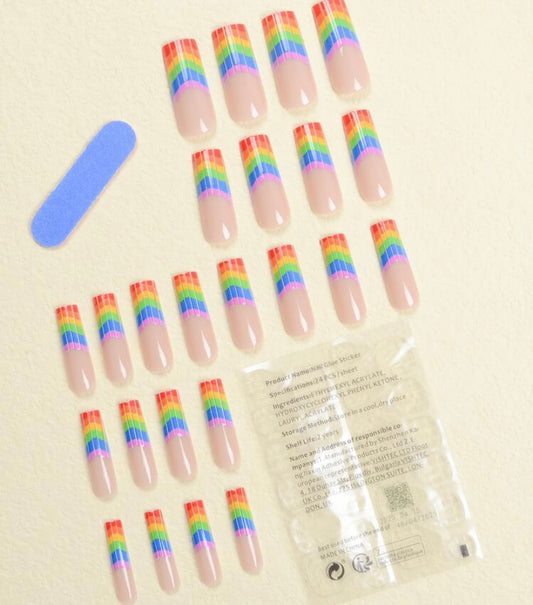 Rainbow Press On Nails